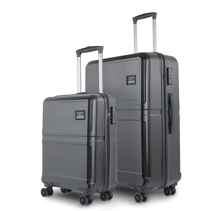 Tommy Hilfiger Alpha Unisex Hard Luggage Set of 2 Black (Cabin + Cargo)