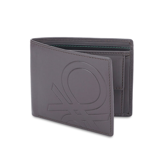 UCB Anzio Men's Leather Global Coin Wallet Brown