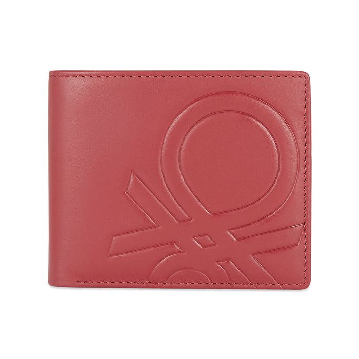 UCB Anzio Men's Leather Global Coin Wallet Red