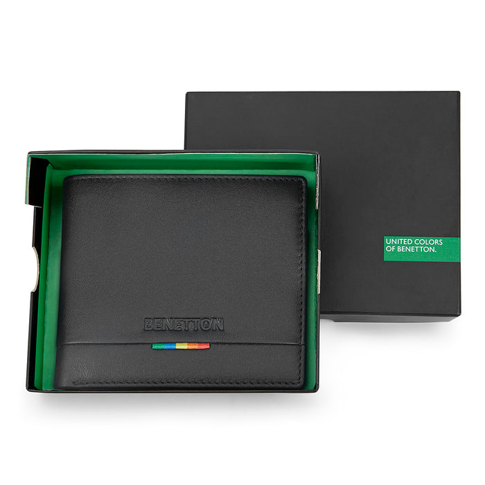 United Colors Of Benetton Castriel Men’s Slimfold Wallet-Black