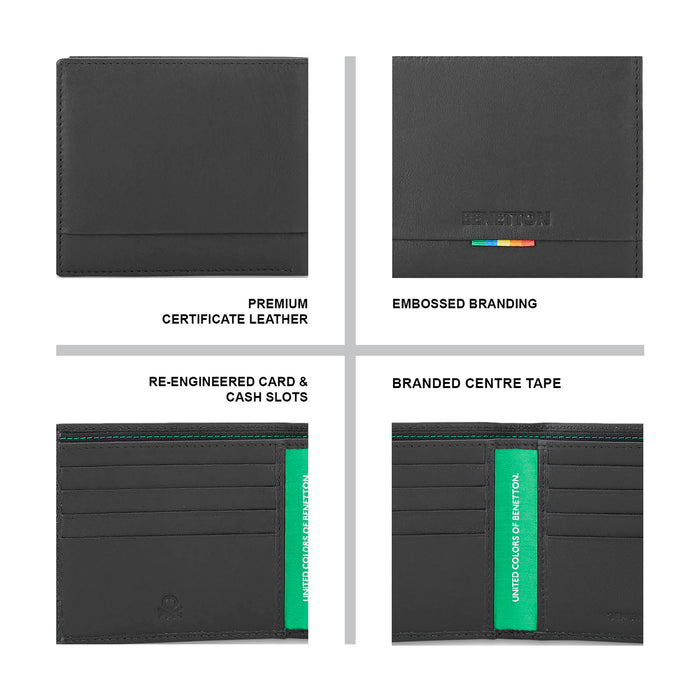 United Colors Of Benetton Castriel Men’s Slimfold Wallet-Black