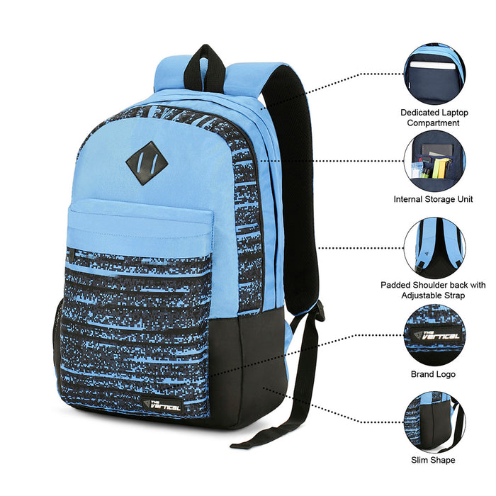 The Vertical Azure Laptop Backpack Light Blue 14 Inch