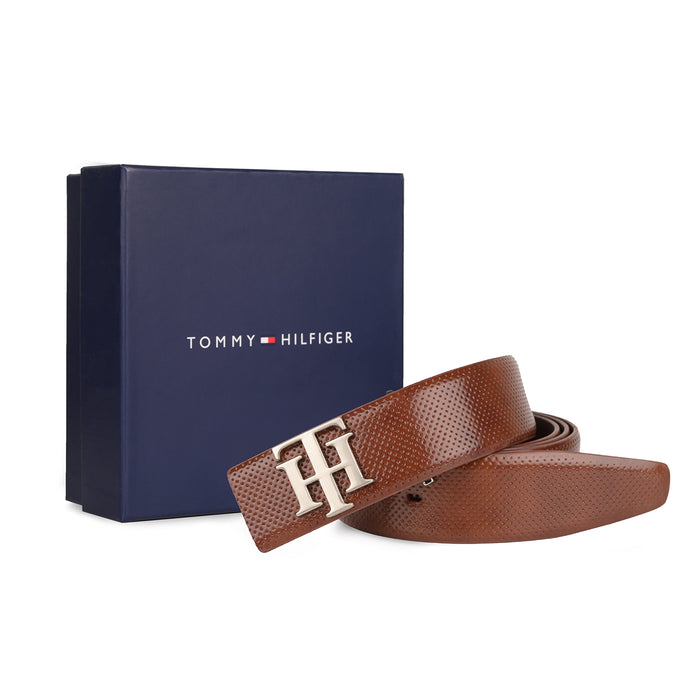 Tommy Hilfiger Yangy Mens Leather Belt Tan Small Size
