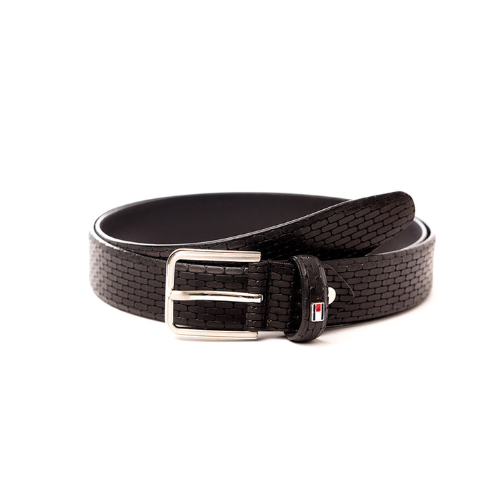 Tommy Hilfiger Walrus Leather Belt Black Small Size