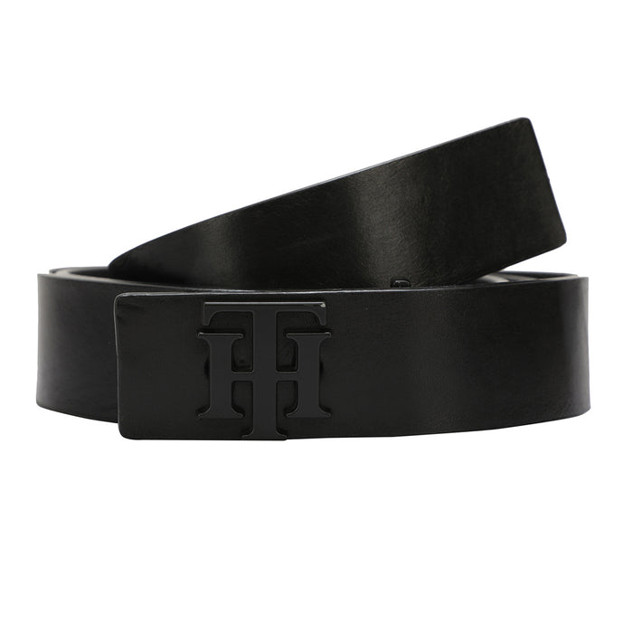 Tommy Hilfiger Herveys Mens Classic Solid Leather Belt black