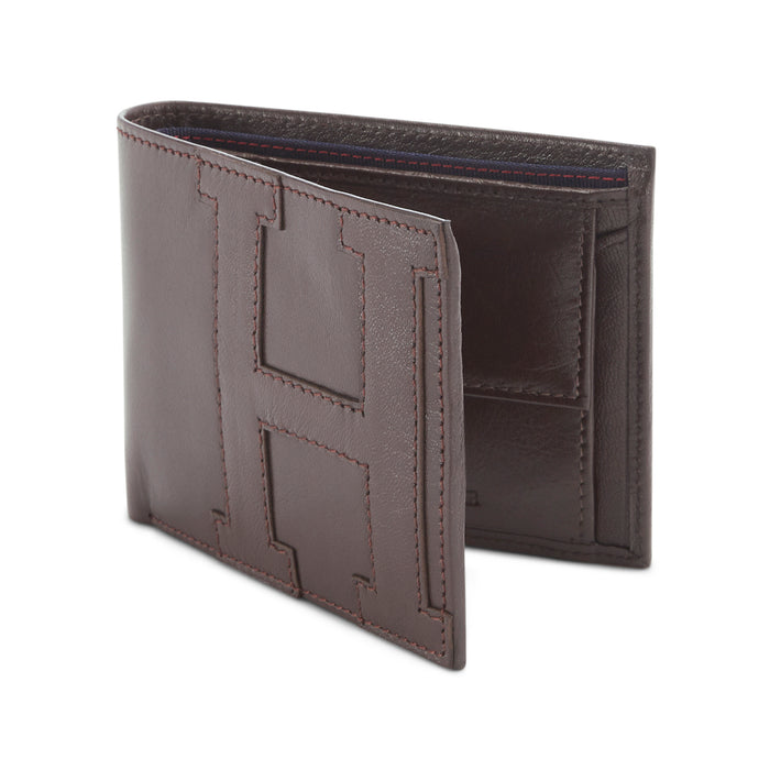 Tommy Hilfiger Calero Mens Leather Global Coin Wallet Choco Brown