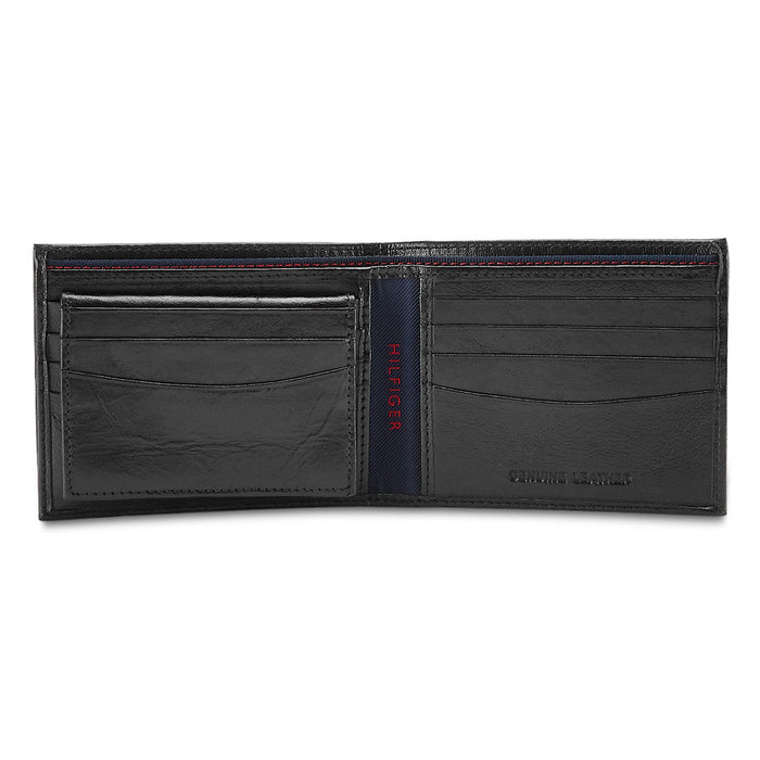 Tommy Hilfiger Roland Mens Leather Passcase Wallet Black