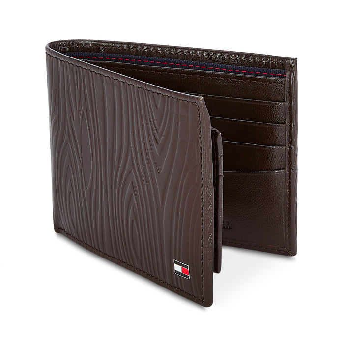 Tommy Hilfiger Roland Mens Leather Passcase Wallet Brown