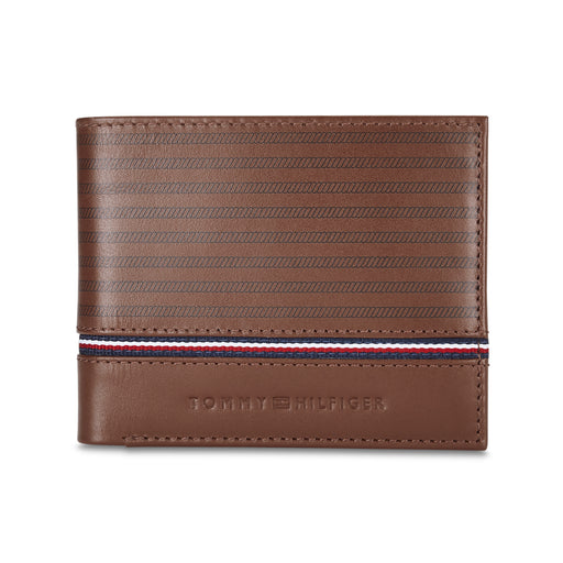 Tommy Hilfiger Darian Mens Leather Global Coin Wallet Tan
