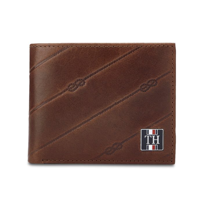 Tommy Hilfiger Kolby Mens Leather Global Coin Wallet Tan