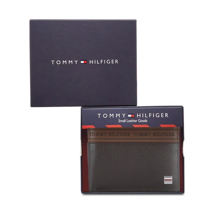 Tommy Hilfiger Emery Mens Leather Global Coin Wallet Brown