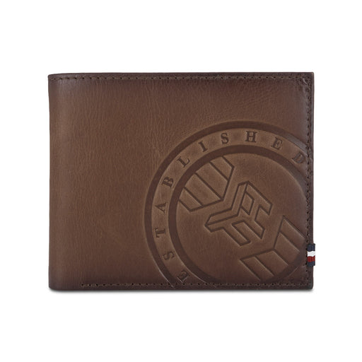 Tommy Hilfiger Crosby Mens Leather Global Coin Wallet Tan