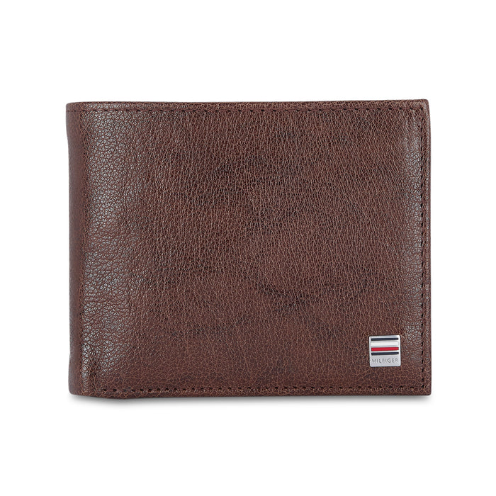 Tommy Hilfiger Buxton Mens Leather Multicard Coin Wallet Dark Brown