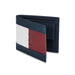 Tommy Hilfiger Eliseo Mens Leather Global Coin Wallet Blue & White & Red
