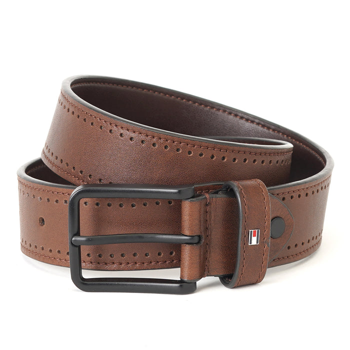 Tommy Hilfiger Malaki Men's Leather Belt-Brown