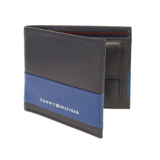 Tommy Hilfiger Dalton Mens Leather Global Coin Wallet Blue