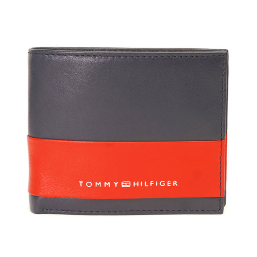 Tommy Hilfiger Dalton Mens Leather Global Coin Wallet Red