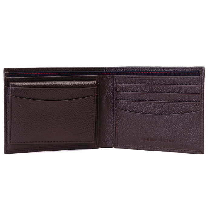 Tommy Hilfiger Chase Menbs Leather Passcase Wallet Brown