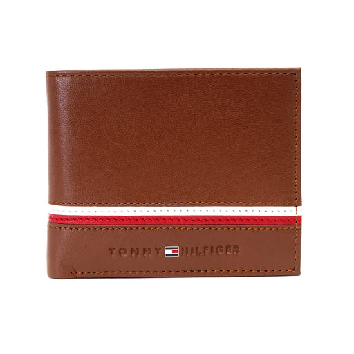 Tommy Hilfiger William Mens Leather Global Coin Wallet Tan