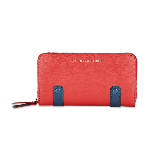 Tommy Hilfiger Omaha Womens Genuine Leather Wallet Red