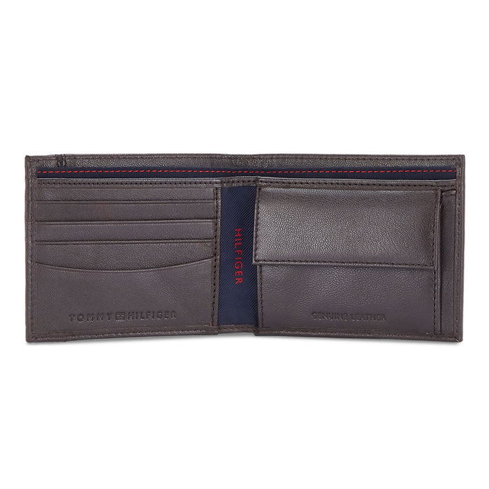 Tommy Hilfiger Ramiro Mens Leather Global Coin Wallet Brown