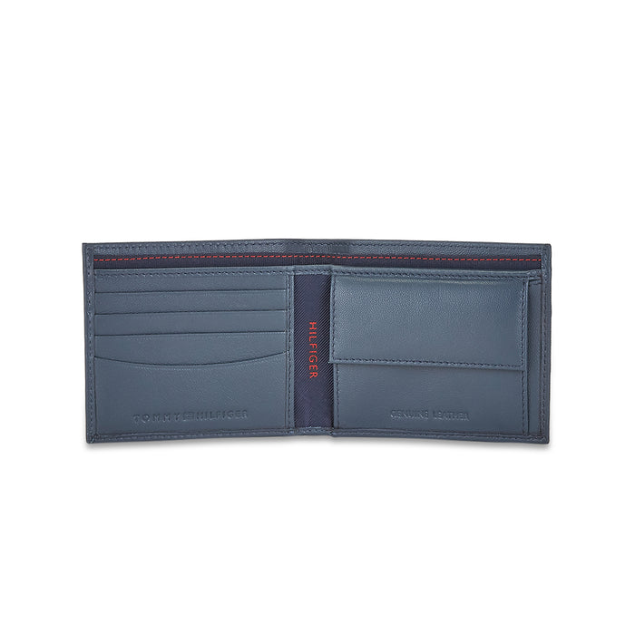 Tommy Hilfiger Combo Gift set - Leather Global Coin Wallet + Card Holder + Key Fob With Plain Line On Front Navy Color