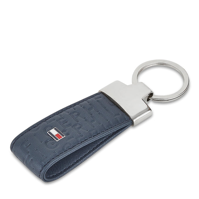 Tommy Hilfiger Combo Gift set - Leather Global Coin Wallet + Card Holder + Key Fob With Hilfiger Embossing Across Everywhere Navy Color