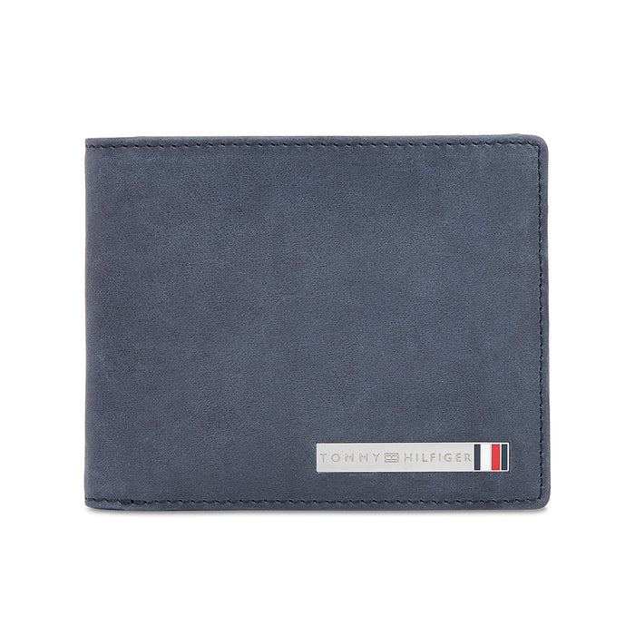 Tommy Hilfiger Yenisei Mens Leather Pass Case Wallet Navy