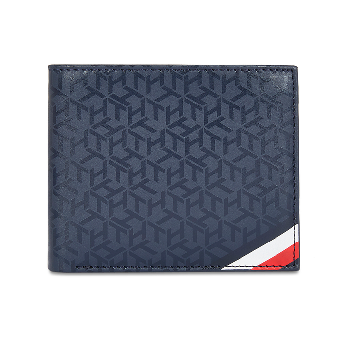 Tommy Hilfiger Thomas Mens Leather Global Coin Wallet Navy