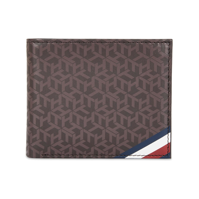 Tommy Hilfiger Thomas Mens Leather Global Coin Wallet Brown