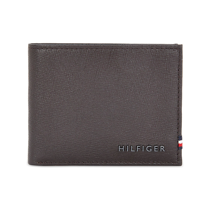 Tommy Hilfiger Sawyer Mens Leather Global Coin Wallet Choco Brown