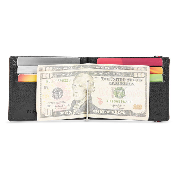 Tommy Hilfiger Adriel Mens Leather Moneyclip wallet Black