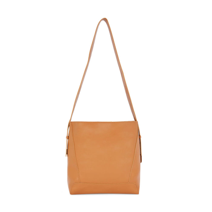 Sugarush Khloe Womenbs Vegan Leather Tote Bag With Detachable Strap Brown