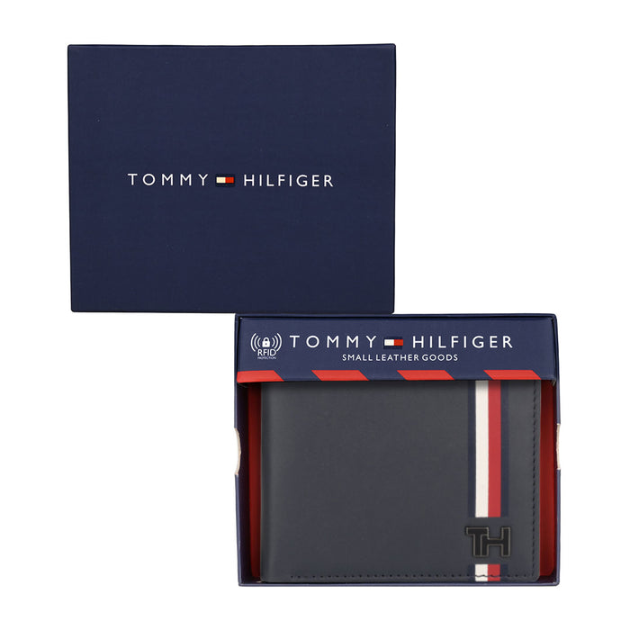 Tommy Hilfiger Angus Embossed Menbs Global Coin Wallet Navy