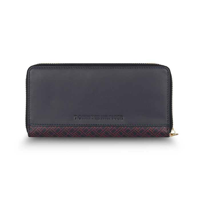 Tommy Hilfiger Millie Womenbs Leather Zip Around Wallet burgundy
