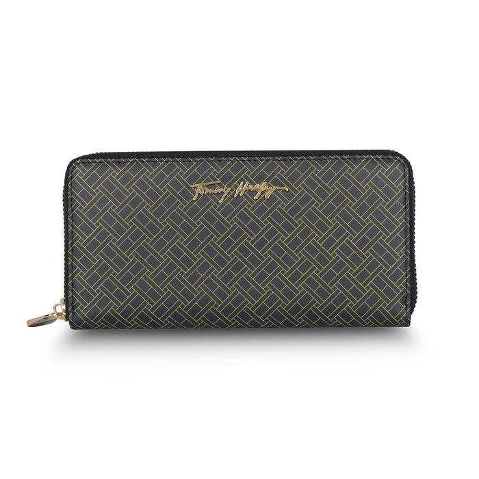 Tommy Hilfiger Millie Womenbs Leather Zip Around Wallet burgundy Green