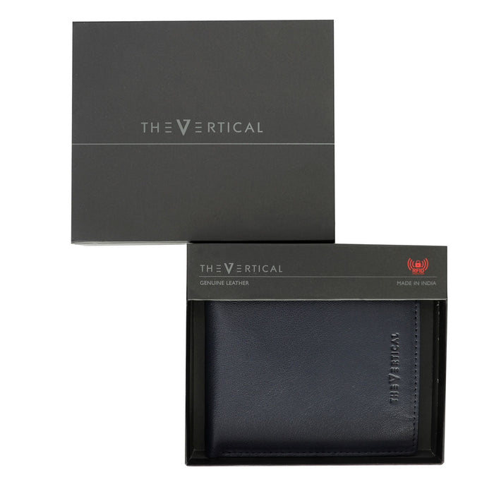 The Vertical Magnum Men Leather Global Coin Wallet navy