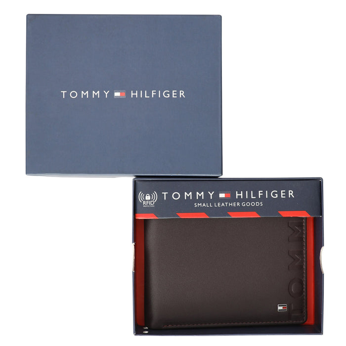 Tommy Hilfiger Silvette Mens Leather Passcase Wallet wine